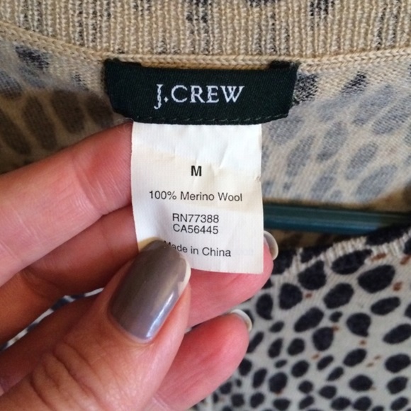EUC J Crew Wool Leopard Cardigan - Picture 2 of 3